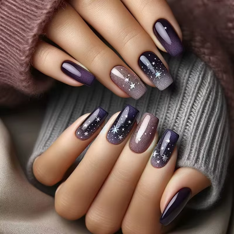 24 pièces court Ballet presse sur ongles dégradé faux ongles portable coller ongles faux ongles Uñas