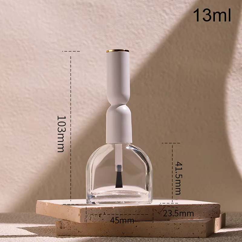 Mini bouteille en verre pour vernis à ongles de 13ml, avec brosses, récipient d'emballage vide pour 