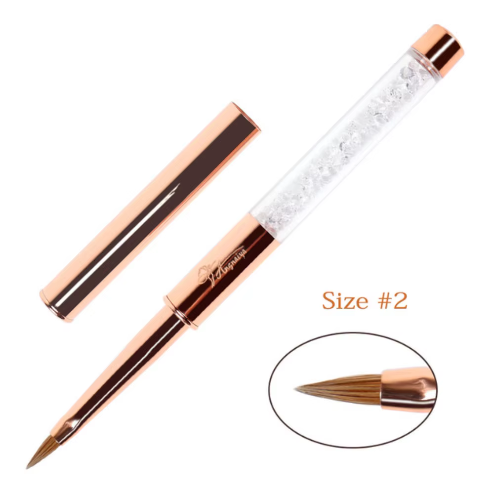 BQAN or Rose 3D Kolinsky acrylique brosse à ongles violet ongles Art brosse pur Kolinsky Sable bross