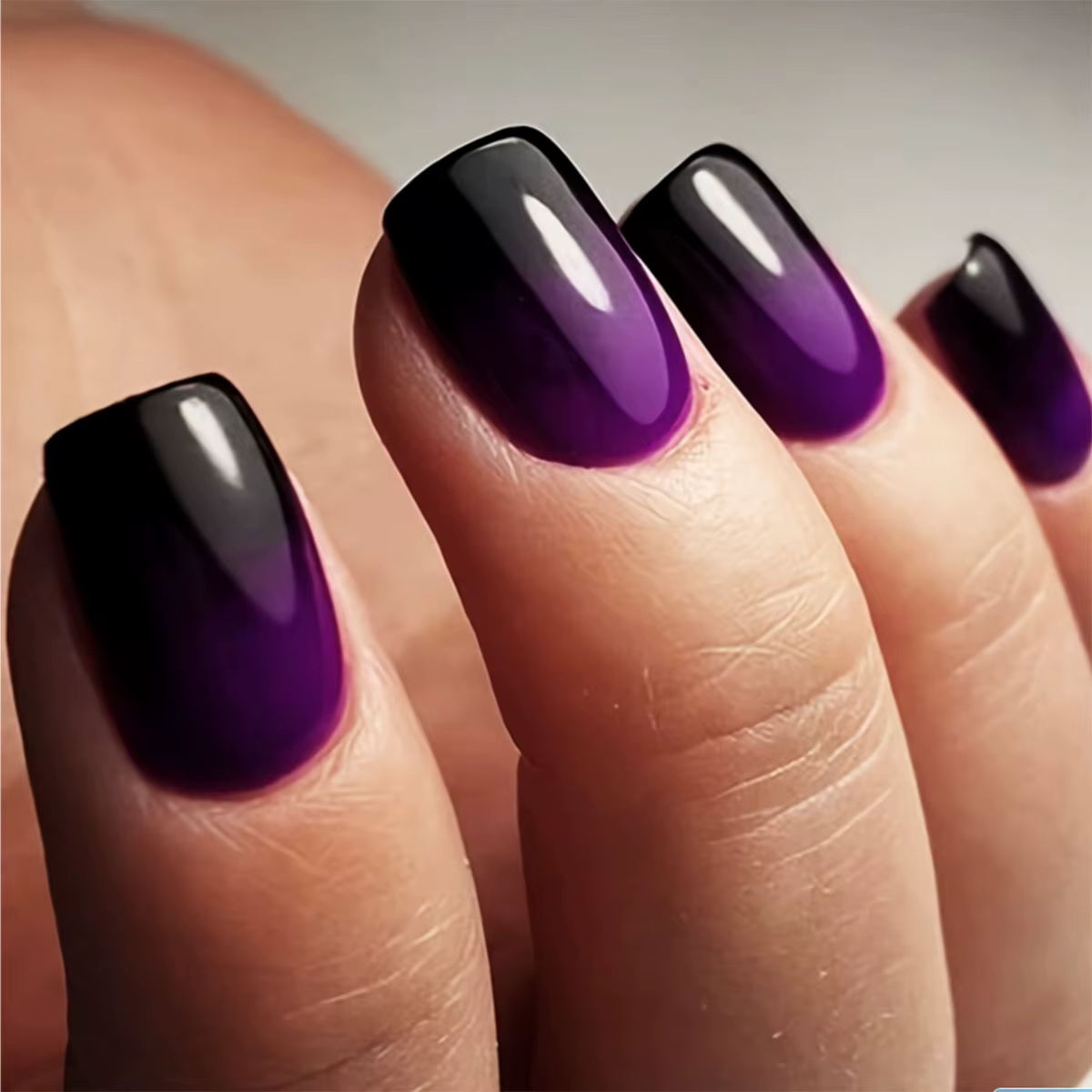 24 pièces/ensemble court carré ballet faux ongles dégradé bleu violet vert rose automne été couvertu