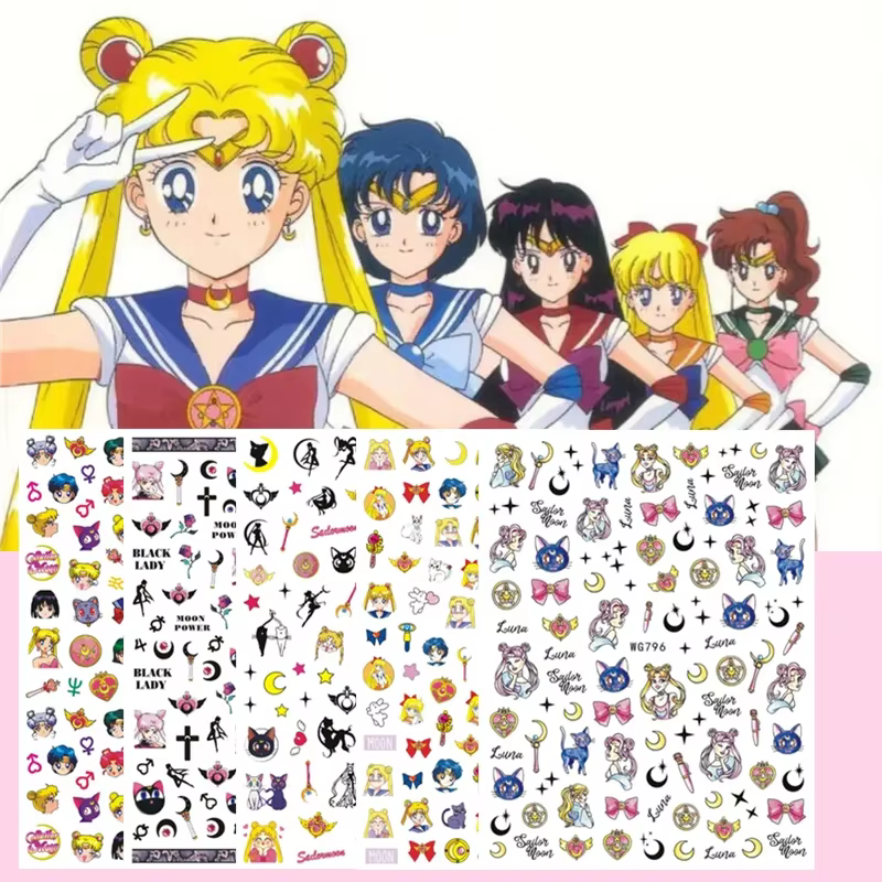 Autocollants pour ongles Miniso Anime Girl, 1 pièce, autocollants Pokémon de dessin animé, personnag