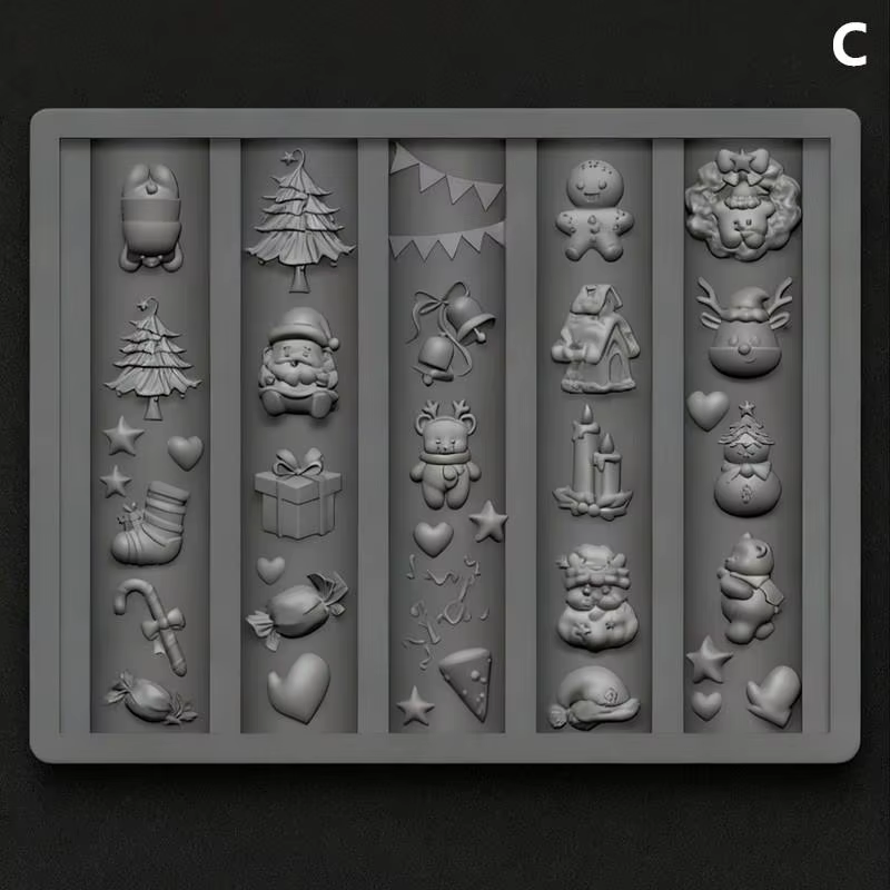 Bonhomme de neige de noël arbre de noël 3d moule à ongles wapiti pain d'épice homme décorations d'on