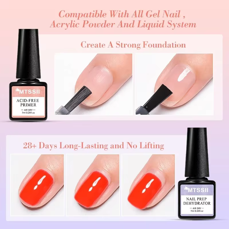 2/4/5 pièces acrylique sans acide apprêt à ongles préparation déshydrateur Gel vernis à ongles ensem