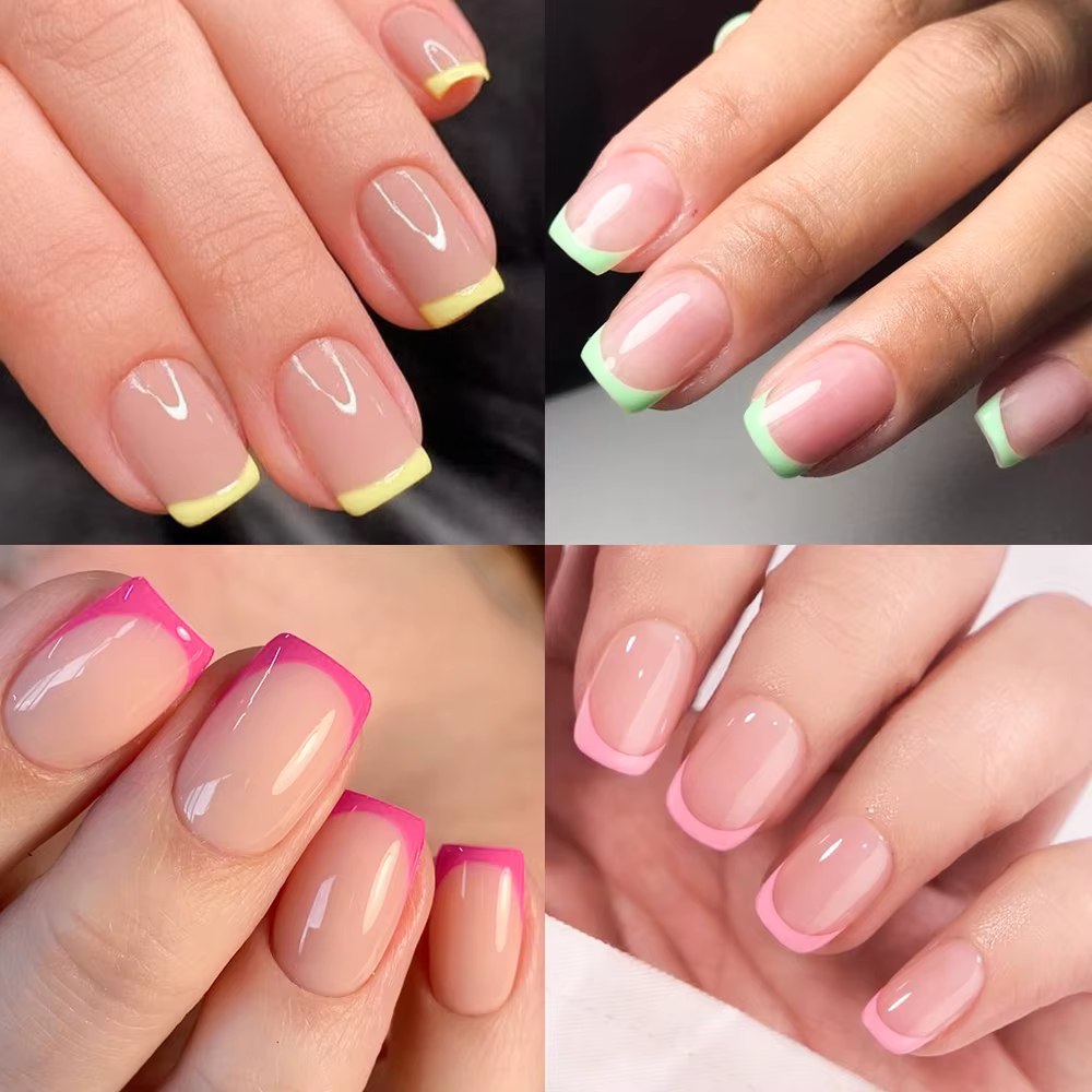 120/240 pièces français court carré faux ongles 12 tailles couverture complète presse sur ongles bri