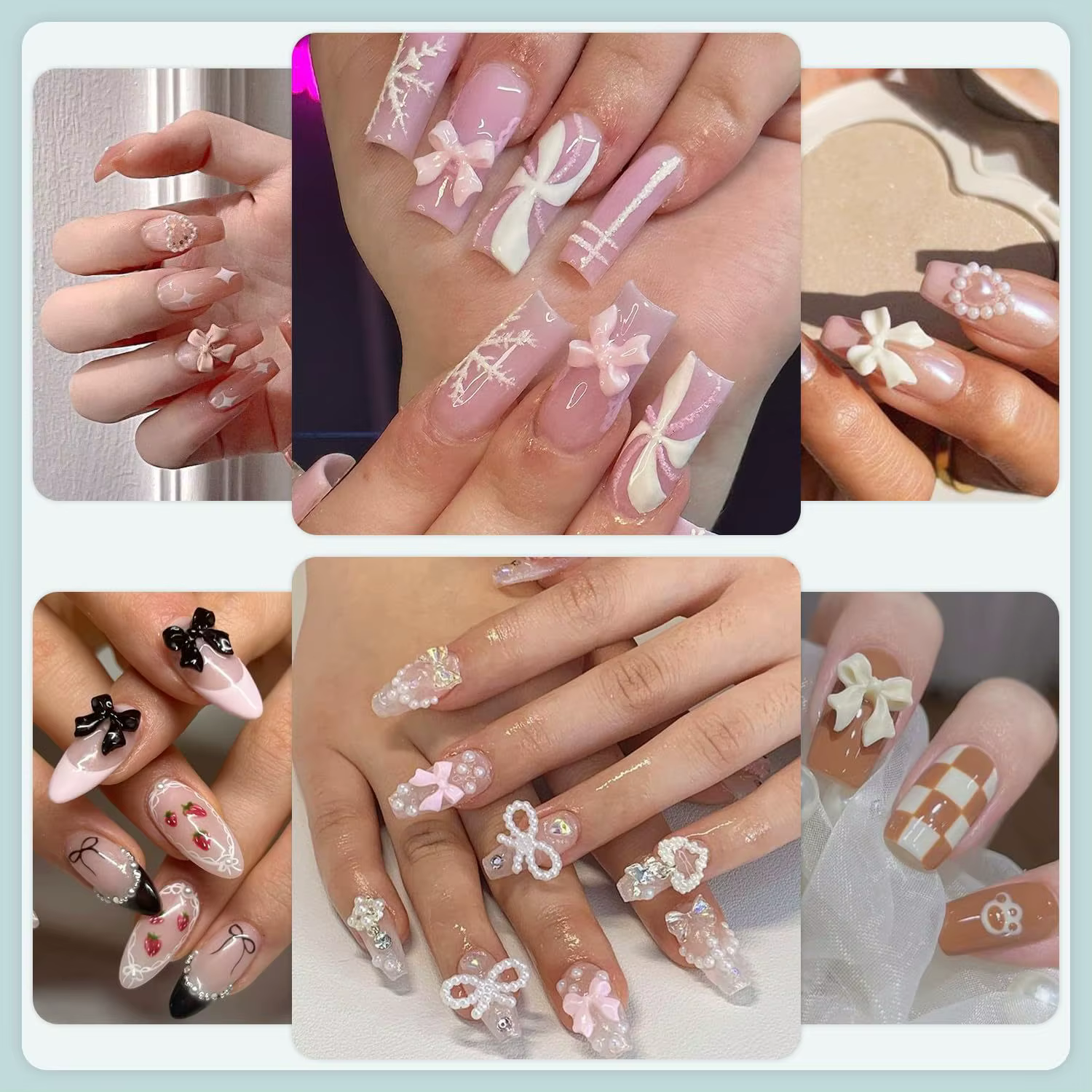 500 pièces/boîte 3D arc ongles breloques grande boîte Flatback perles ensemble ongles arcs charme +