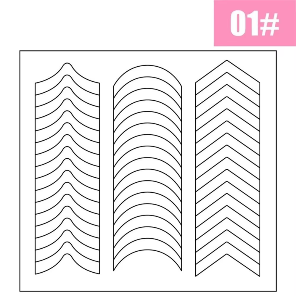 Autocollants blancs pour nail art français, bandes de franges, autocollants pour ongles, auto-adhési