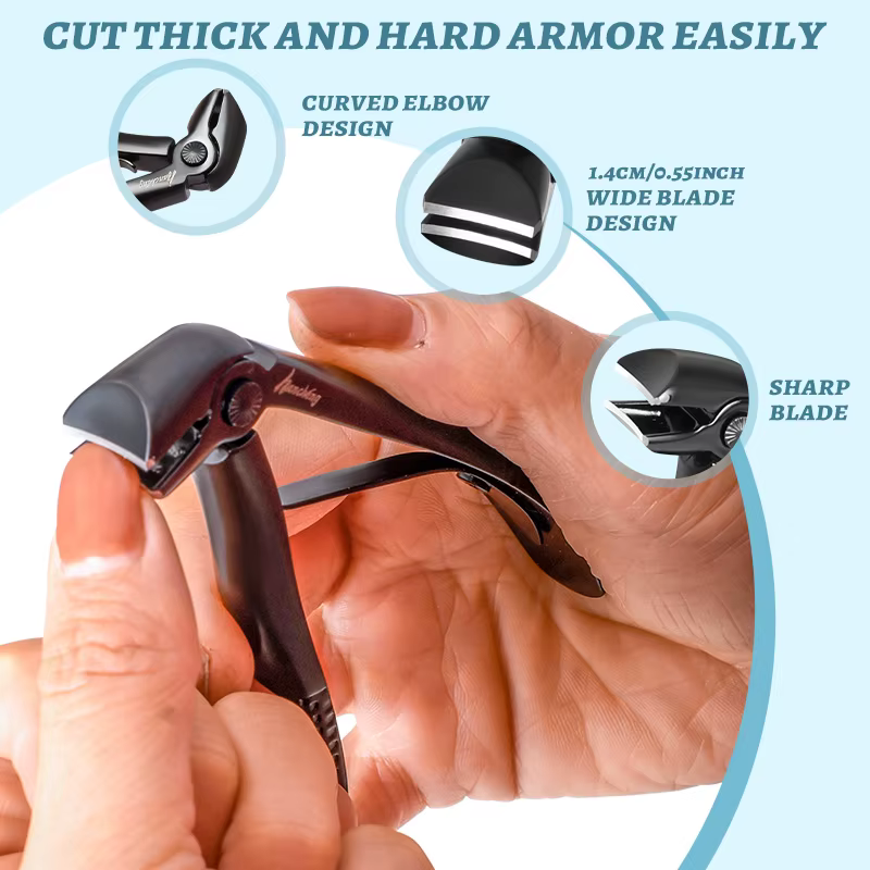 Coupe-ongles pliant pour une coupe facile des ongles épais, des ongles durs, en acier inoxydable, no