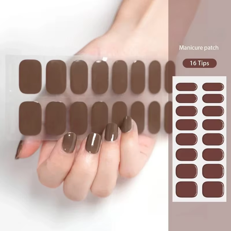 Autocollants pour ongles en gel semi-durcis 16/22 Tips pour lampe UV, adhésifs de designer, wraps en