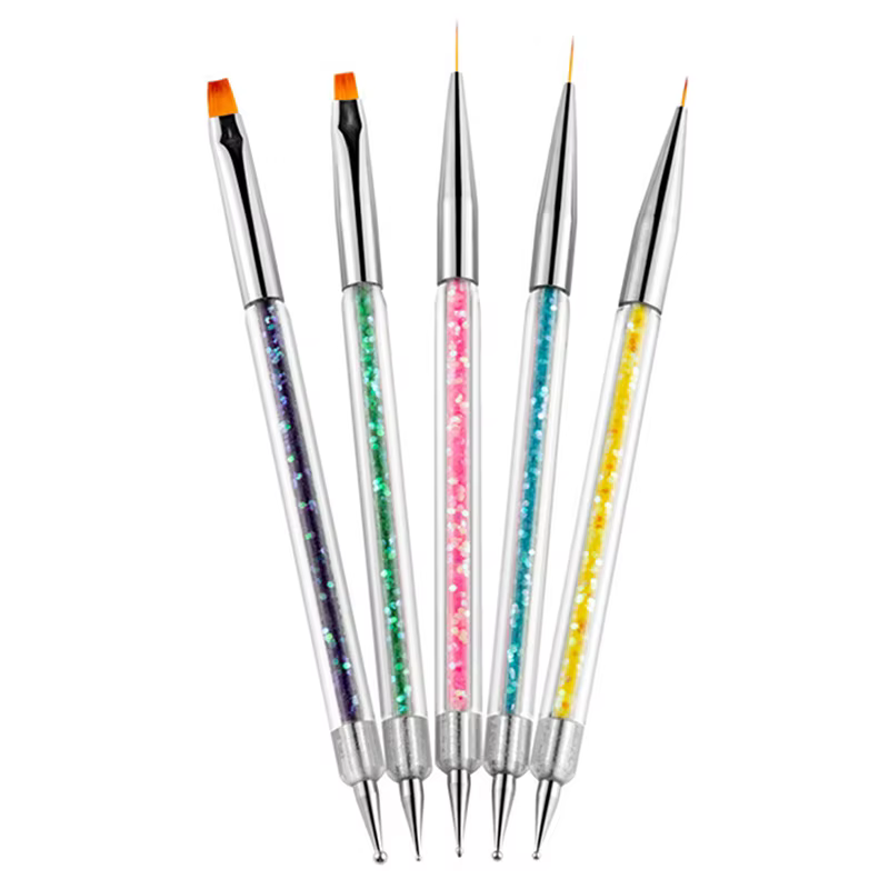 Stylo à points pour Nail Art, 5 pièces, fournitures de doublure pour dessin acrylique, brosse, stras