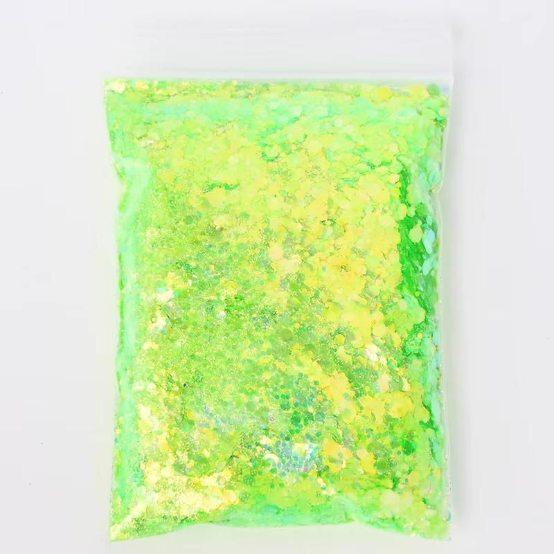 50 g/sac holographique mixte hexagone forme gros ongles paillettes paillettes scintillantes flocons 