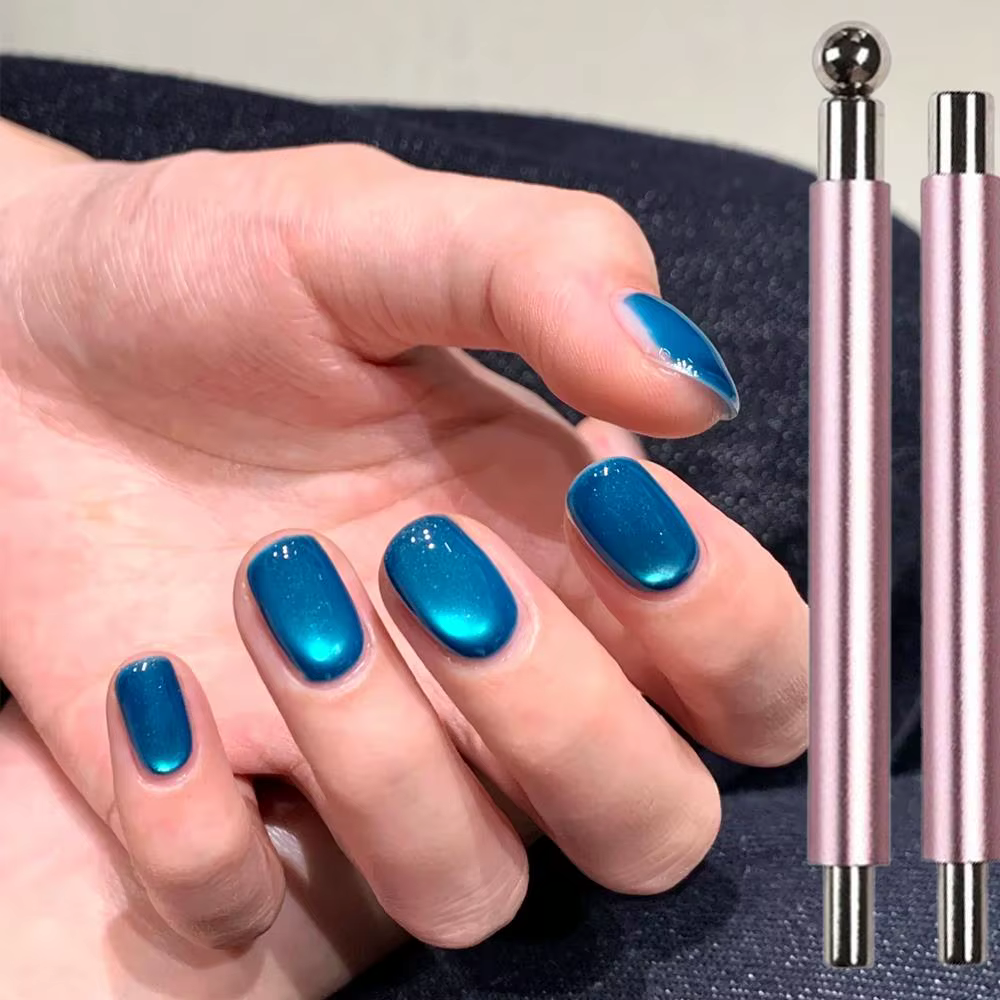 Bâton magnétique pour ongles effet perle de verre, 1 pièce ﻿ Stylo magnétique œil de chat à Double t