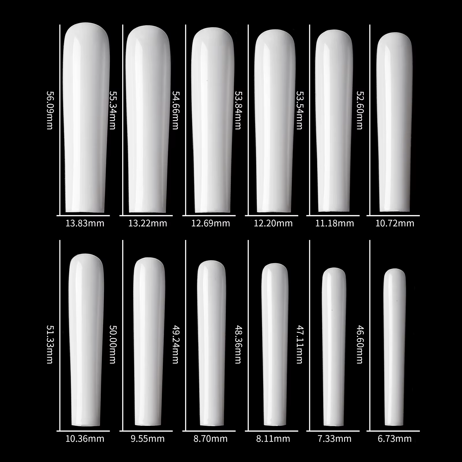 120 faux ongles carrés extra longs 3XL, en acrylique transparent, à presser, pour manucure