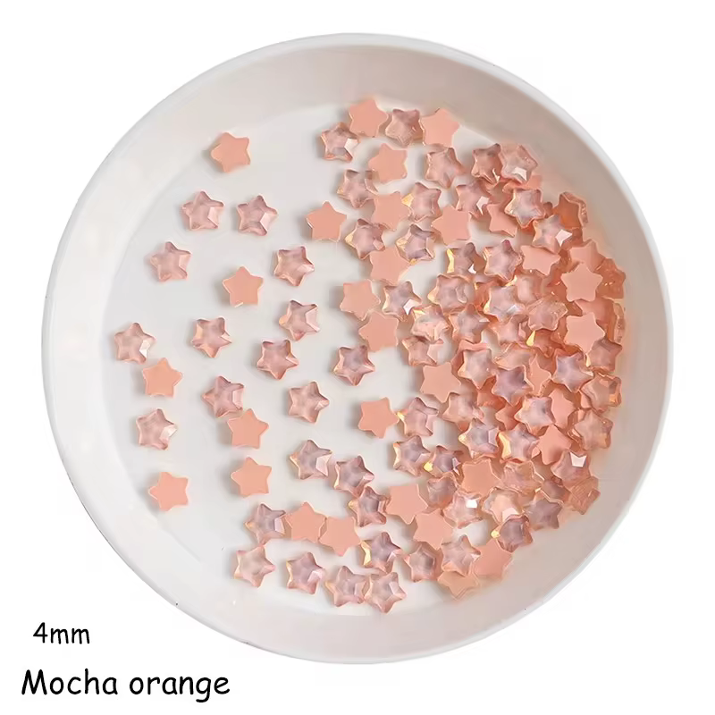 100 pièces mignon Mini moka couleur étoile 4MM dos plat verre cristal Nail Art strass bricolage manu