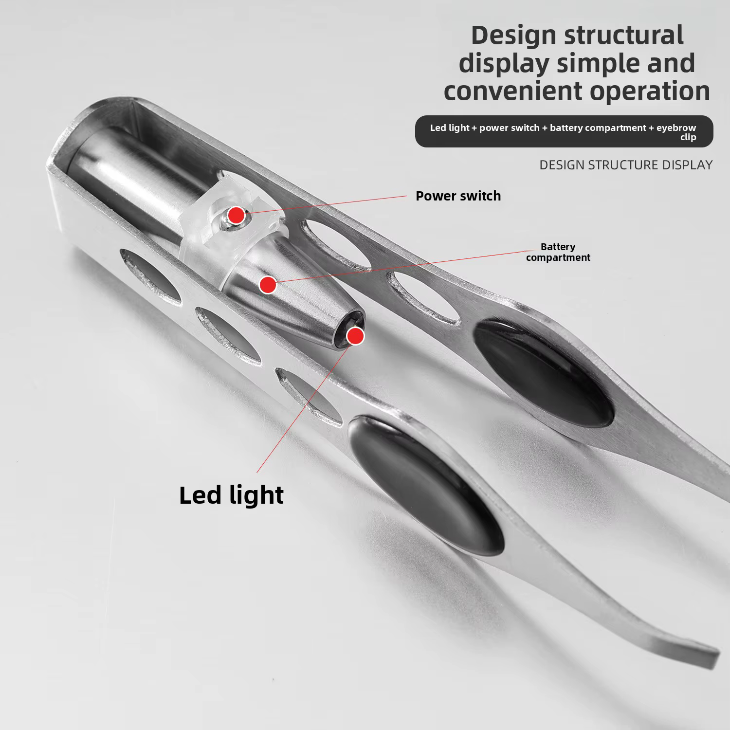 Pince à épiler Portable en acier inoxydable, 1 pièce, Design intelligent, pour enlever les poils des