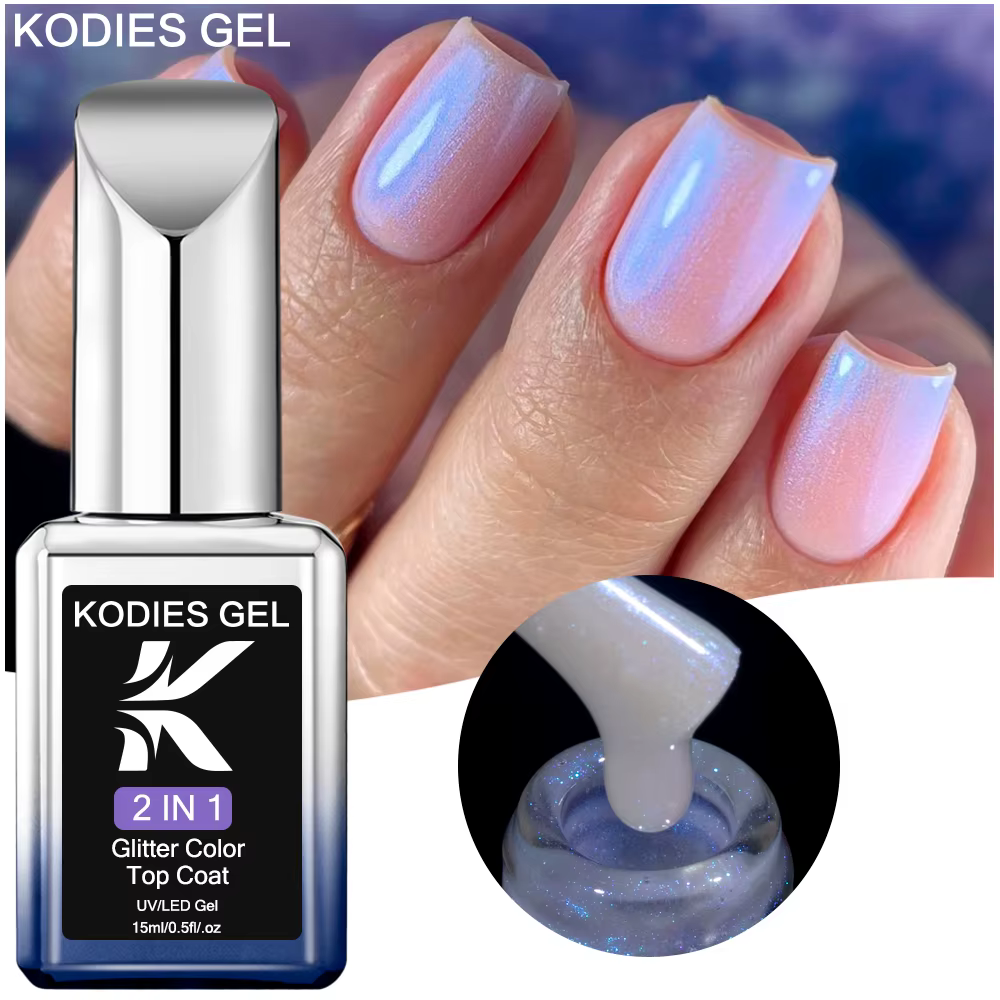 KODIES-Verhéritage à Ongles Gel UV, Semi Continu, Paillettes Chromées, Miroitement, Déficit, Finitio