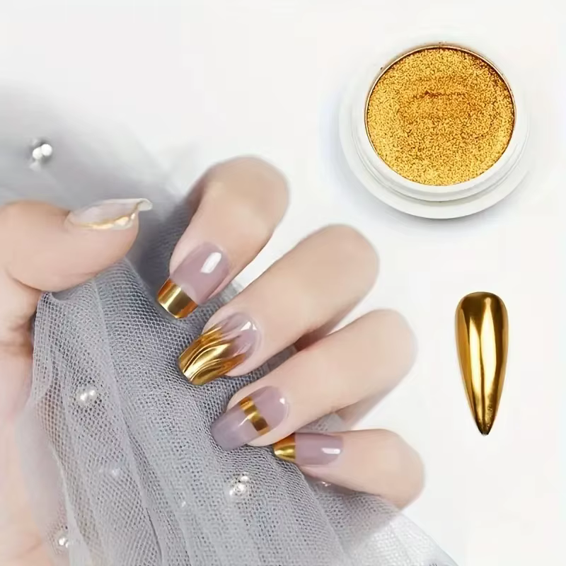 1 pot métallique miroir Chrome poudre à ongles holographique Laser argenté doré ongles frottant pail