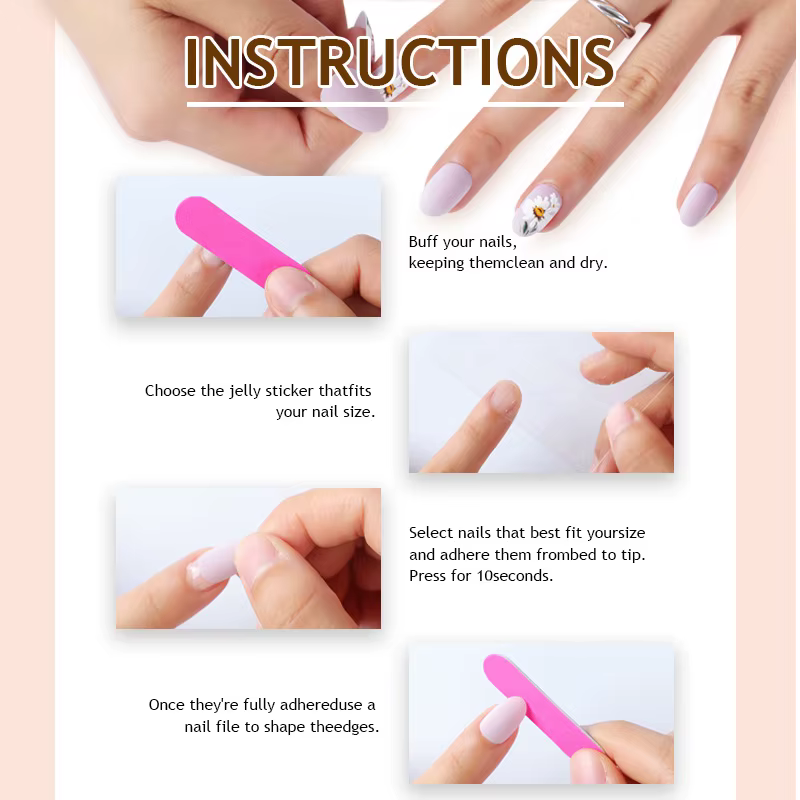 24 pièces arc dessin animé lapin presse sur ongles amande français faux ongles couverture complète p