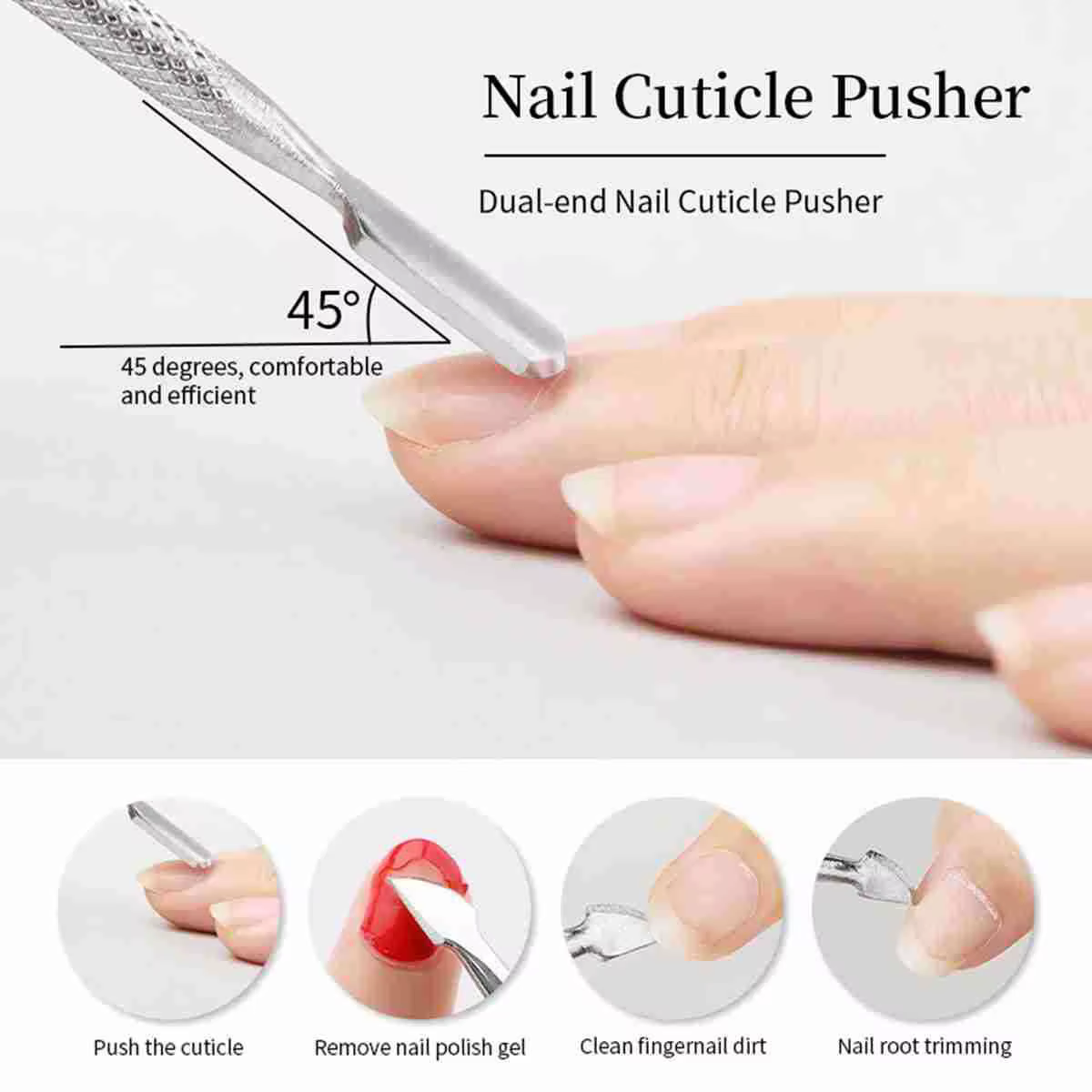 Coupe-ongles professionnel en acier inoxydable, ciseaux, pince multifonction, poussoir à cuticules,