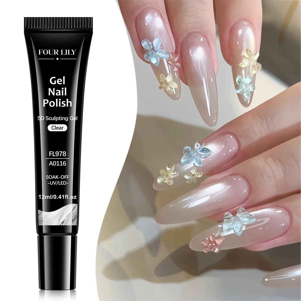 1/2/3 pièces 12ml Gel de modelage 5D pour nail art, Gel sculptant imperméable, Gel de conception 3D 