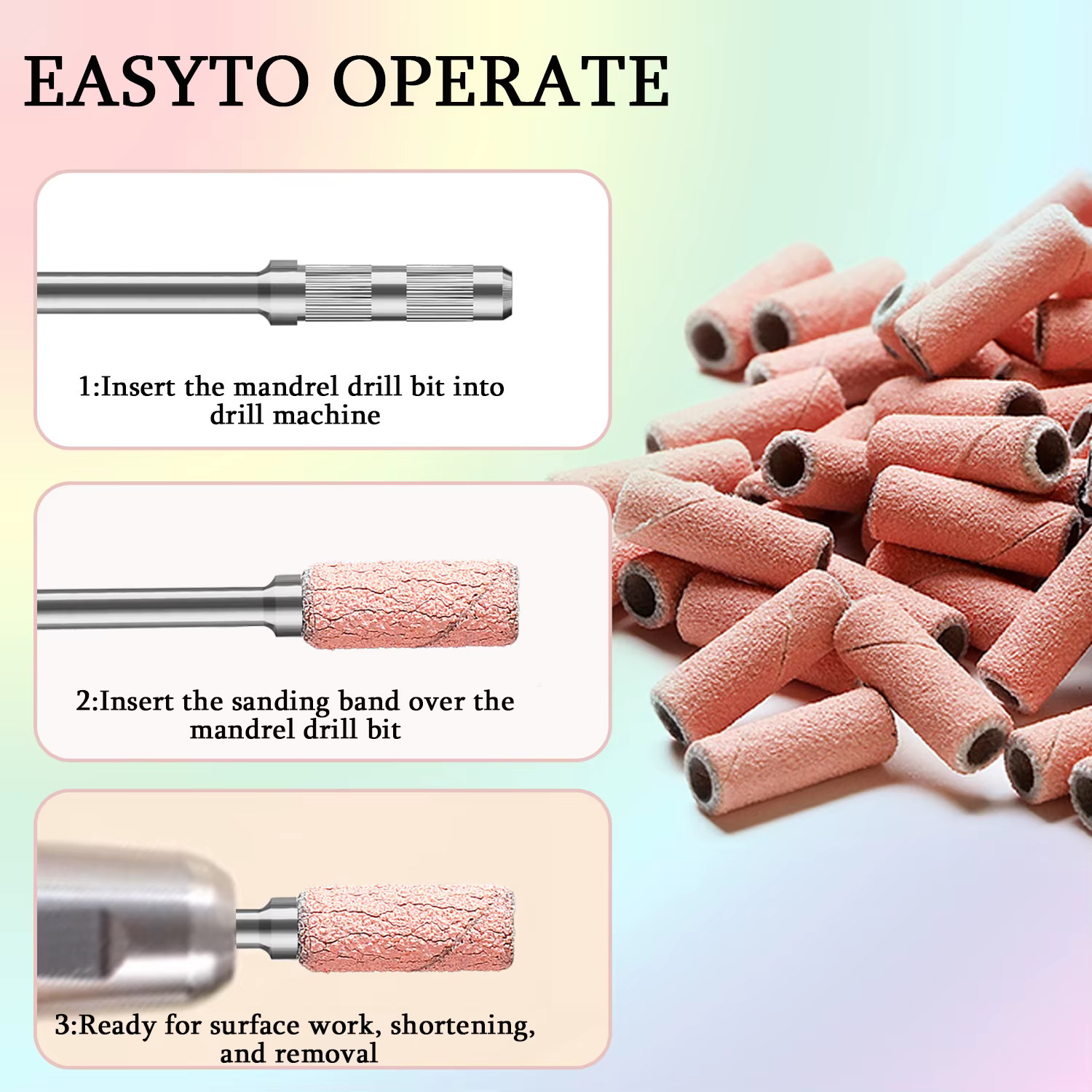 Mini bandes de ponçage pour ongles zèbre, Machine électrique, forets pour ongles, Gel UV, dissolvant