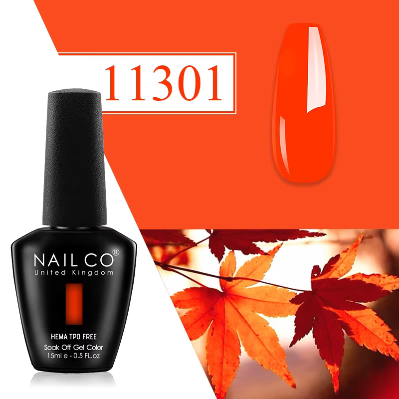 Vernis à ongles gel Nailco 15ml rouge violet, couleurs tendance automne-hiver, gel UV à retirer par 