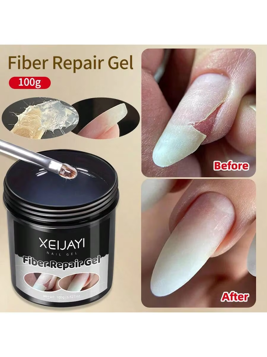 XEIJAYI 1Pc 100g Gel réparateur pour ongles cassés, gel transparent pour réparer les ongles, gel for