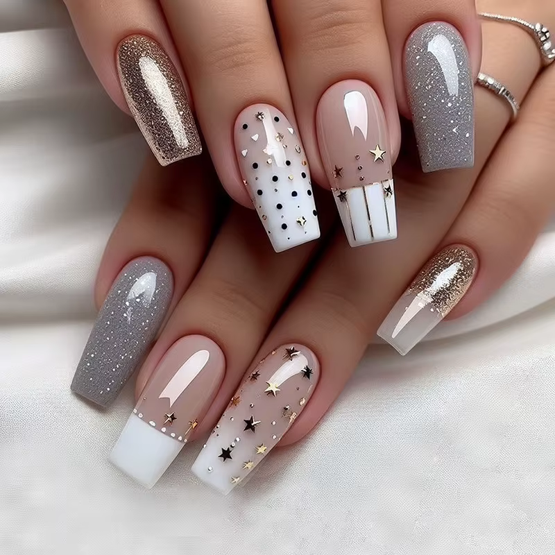 Faux ongles de Ballet mi-longs, 24 pièces, motif d'amour rouge, Design à pression, Simple, portable,