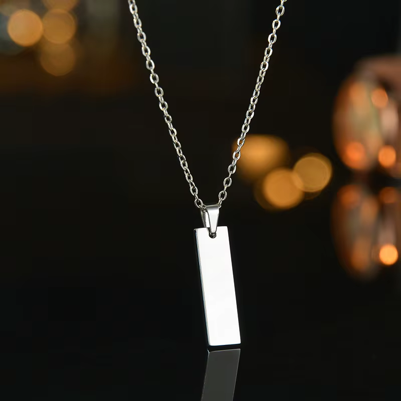 Nextvance – collier personnalisé avec image d'yeux, pendentif rectangulaire en acier inoxydable grav