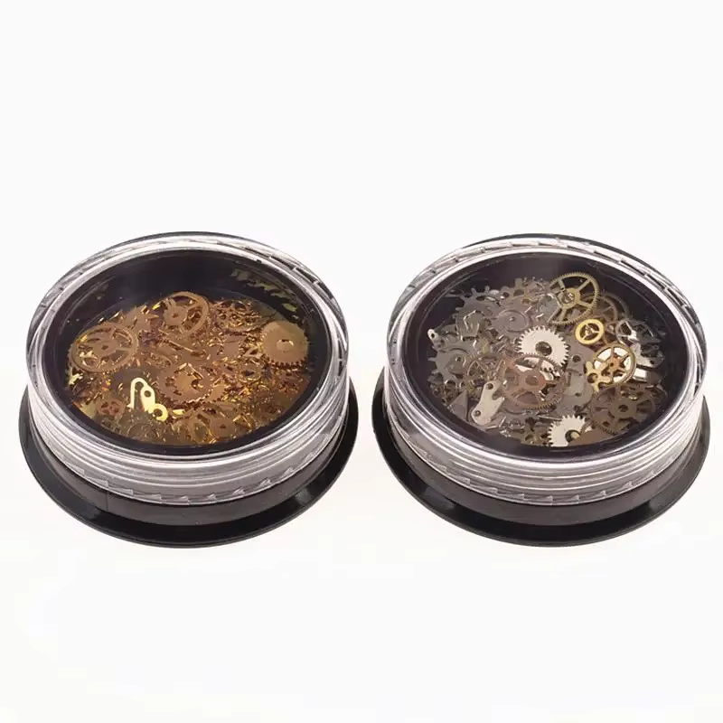 1 boîte de feuille de goujon d'engrenage en métal mixte Steampunk Nail Art décoration Dropsh dans le