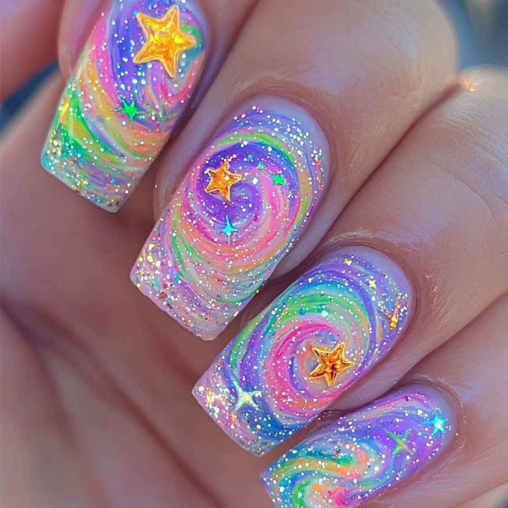 Patchs pour ongles dégradés noirs et rouges, avec colle gelée, rayures à paillettes simples français