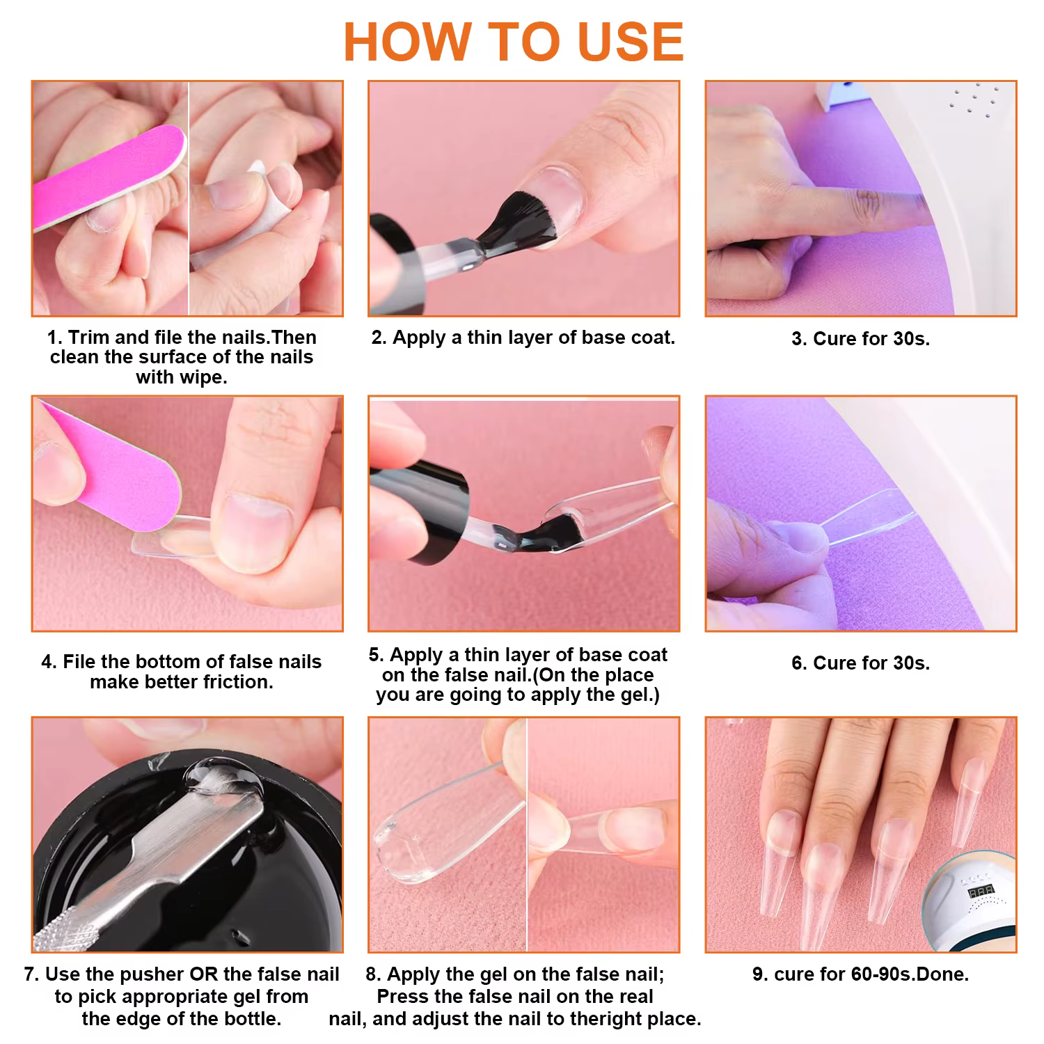 Gel de colle à ongles solide pour ongles à pression, faux ongles, ongles en acrylique, Gel solide à