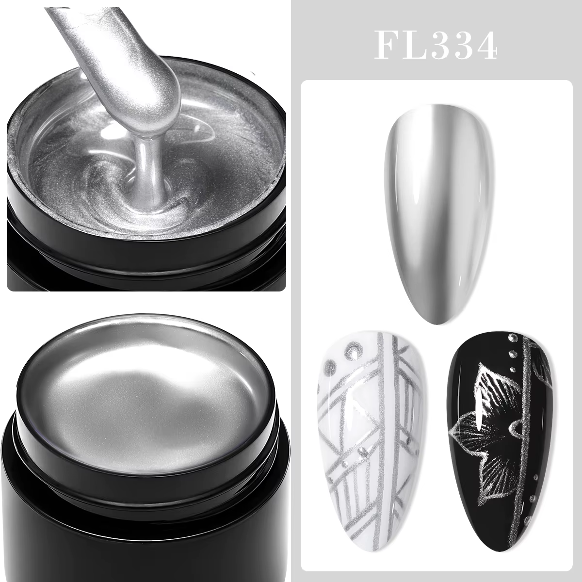 Peinture métallique Gel Chrome or argent Rose or effet miroir vernis à ongles Super lumineux ligne d