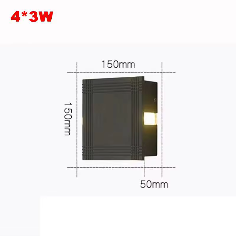 Applique murale LED extérieure étanche IP65, éclairage mural bidirectionnel (haut et bas)
