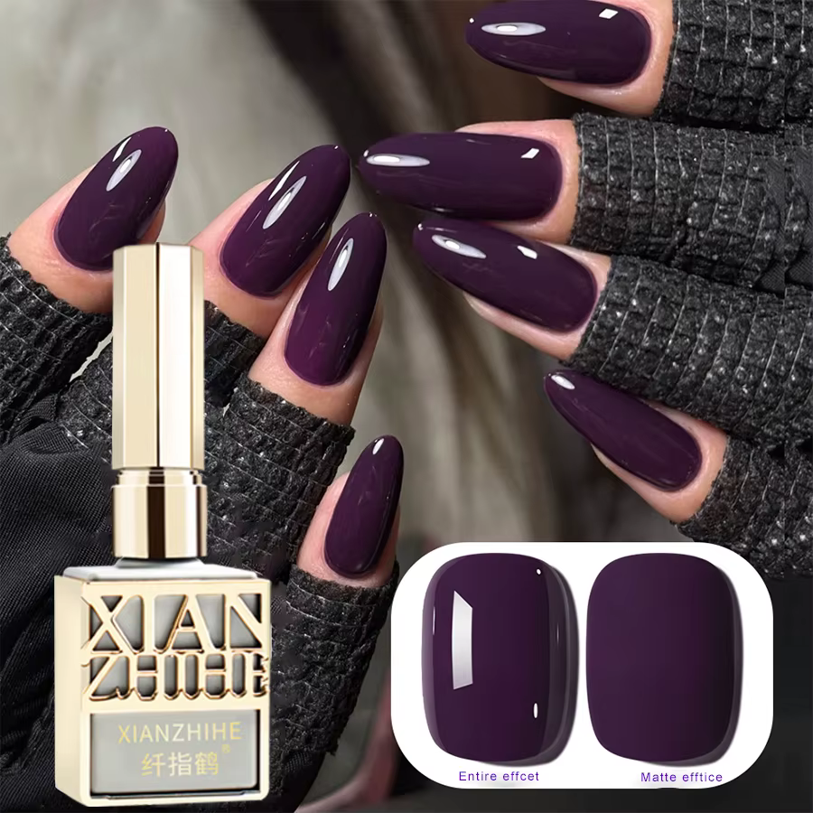 Colle pour vernis à ongles violette, nouvelle collection automne et hiver 2021, filet rouge populair