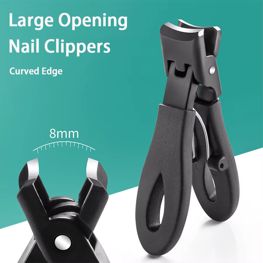 Coupe-ongles Ultra tranchant Portable en acier inoxydable, ouverture à large mâchoire, anti-éclabous