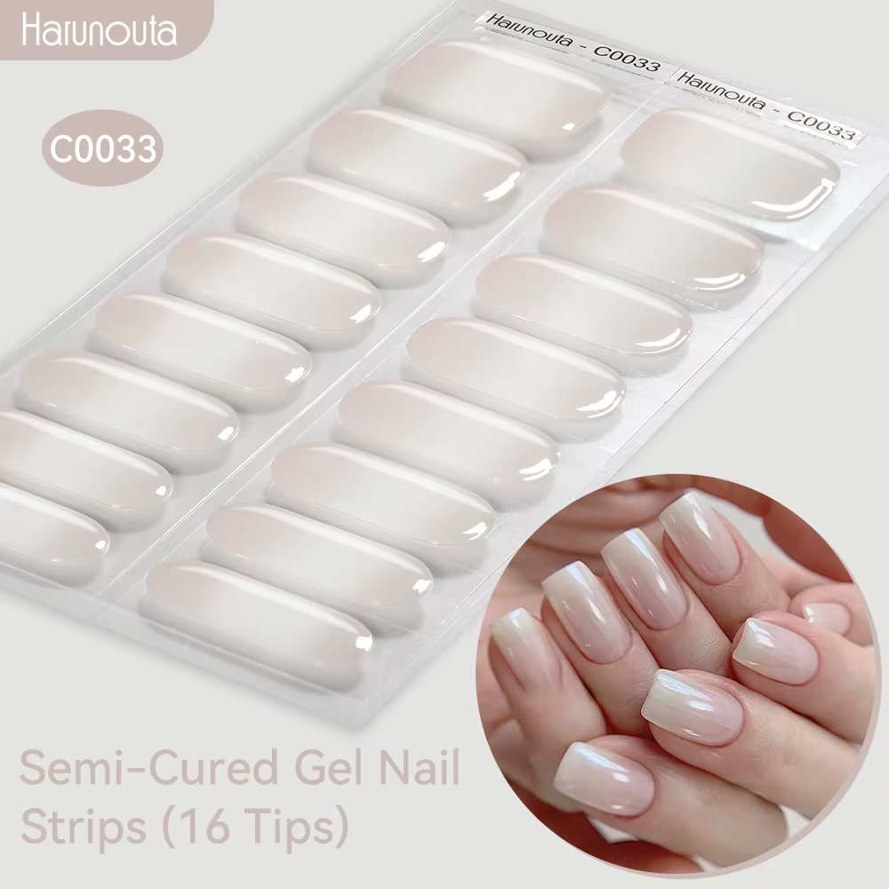 Harunouta dégradé Semi-durci Gel autocollant pour ongles longue durée UV autocollant pour ongles UV/
