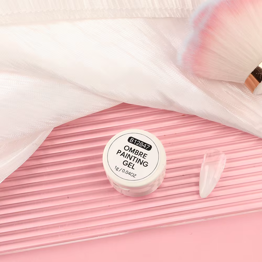 Gel à ongles coussiné, gel UV pour ongles à dégradé blush, gel à ongles pour design artistique, outi