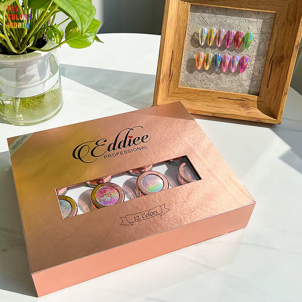 Poudre à ongles chromée miroir holographique TCT-964, poudre métallique scintillante pour Nail Art, 