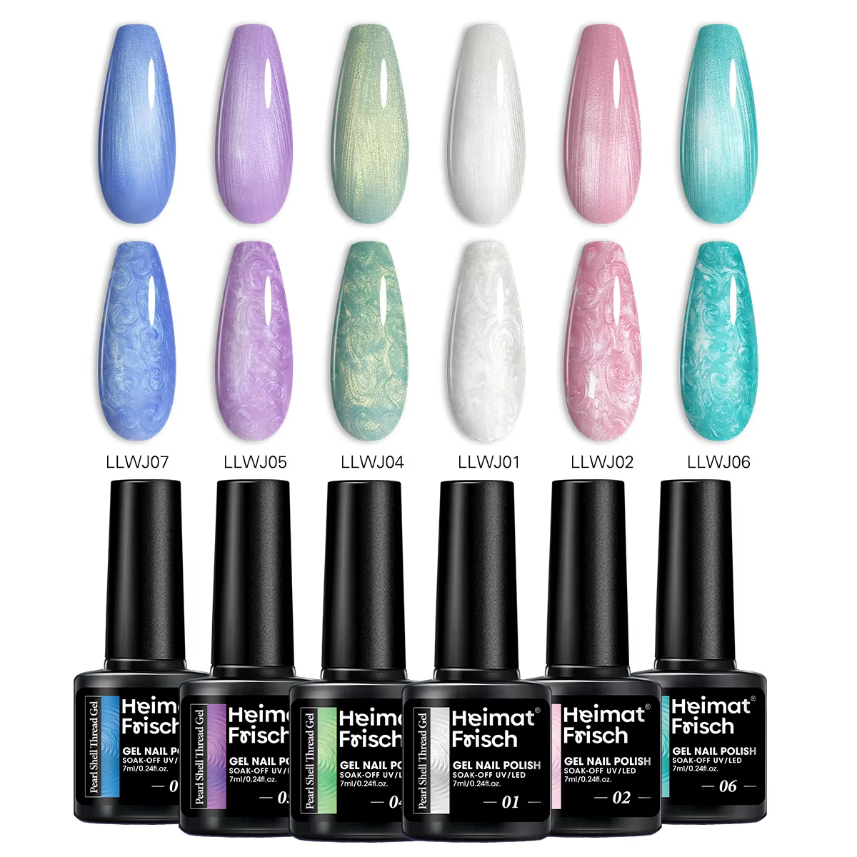 Vernis à ongles Style spirale de 0.24 oz, vernis à ongles Gel ligne sirène Mica coquille d'aurore, N