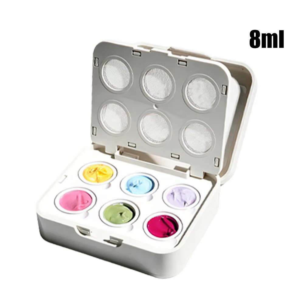 Gel compact six couleurs pour coussinets à ongles, dégradé de couleurs bonbon, 6 couleurs, peinture 