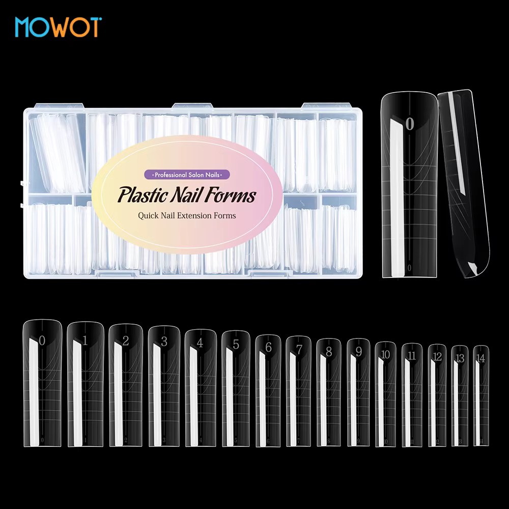 MOWOT nouveau carré double forme d'ongle Extension faux ongles conseils construction rapide Gel moul