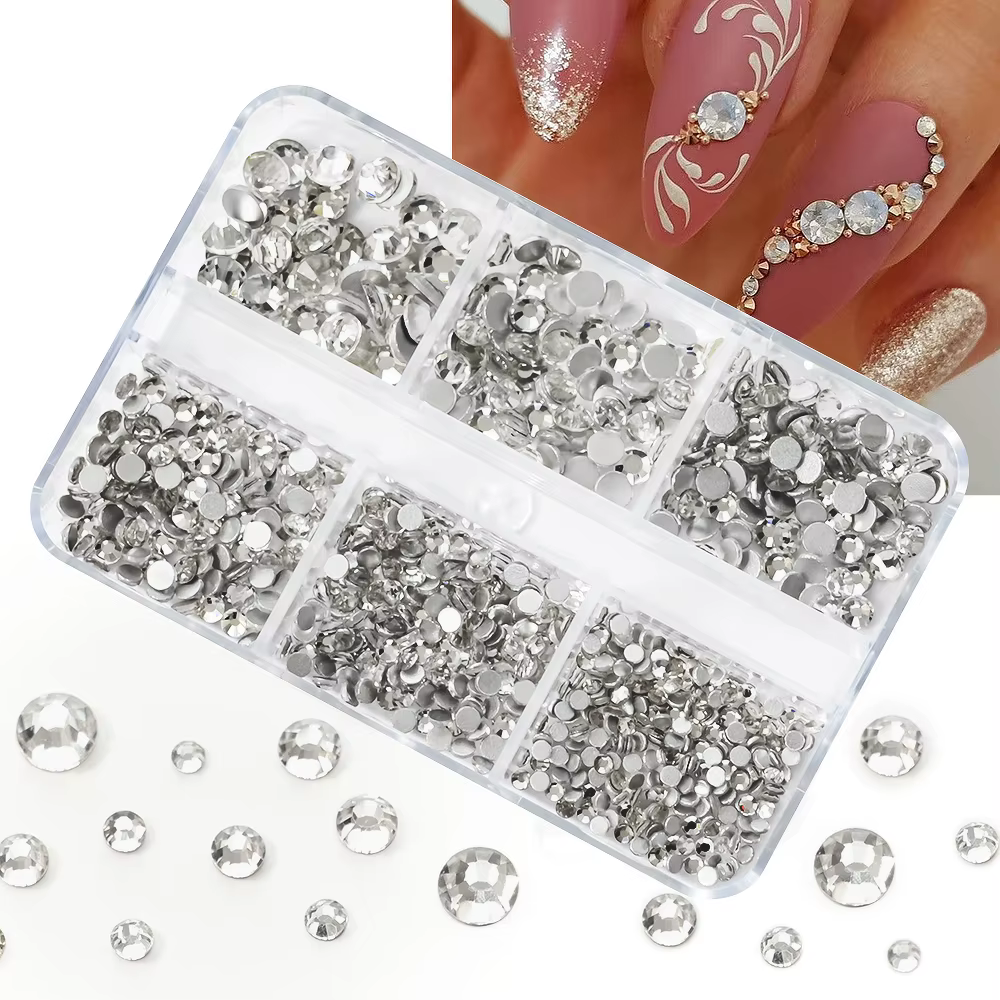 1 boîte Aurora mélange de tailles ss6-ss20 verre Non correcteur à chaud Strass dos plat pierre de cr