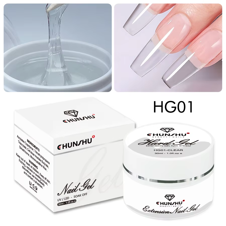 30ML Gel dur pour Extension d'ongles blanc laiteux constructeur Gel auto-nivelant renfort Gels pour