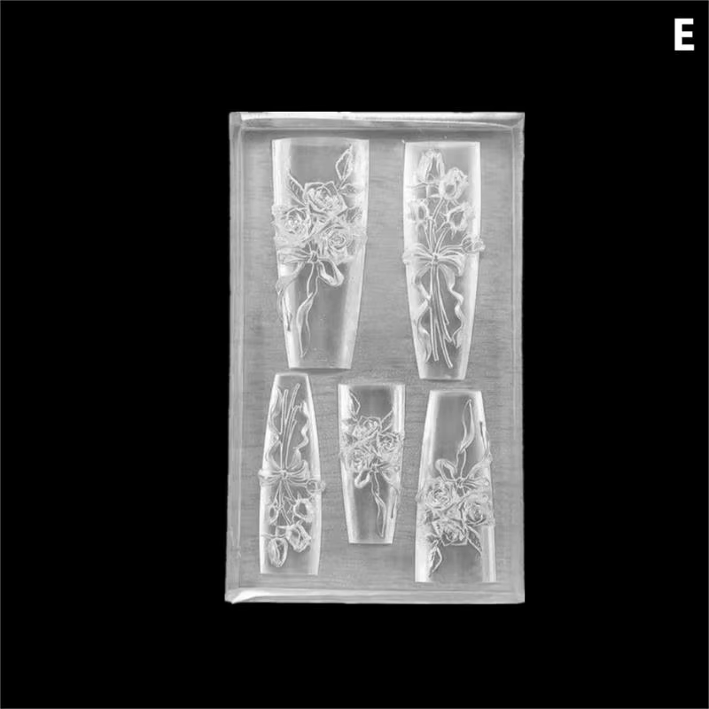 Moule en silicone pour nail art avec nœud en dentelle, pour manucure française, outil de décoration 