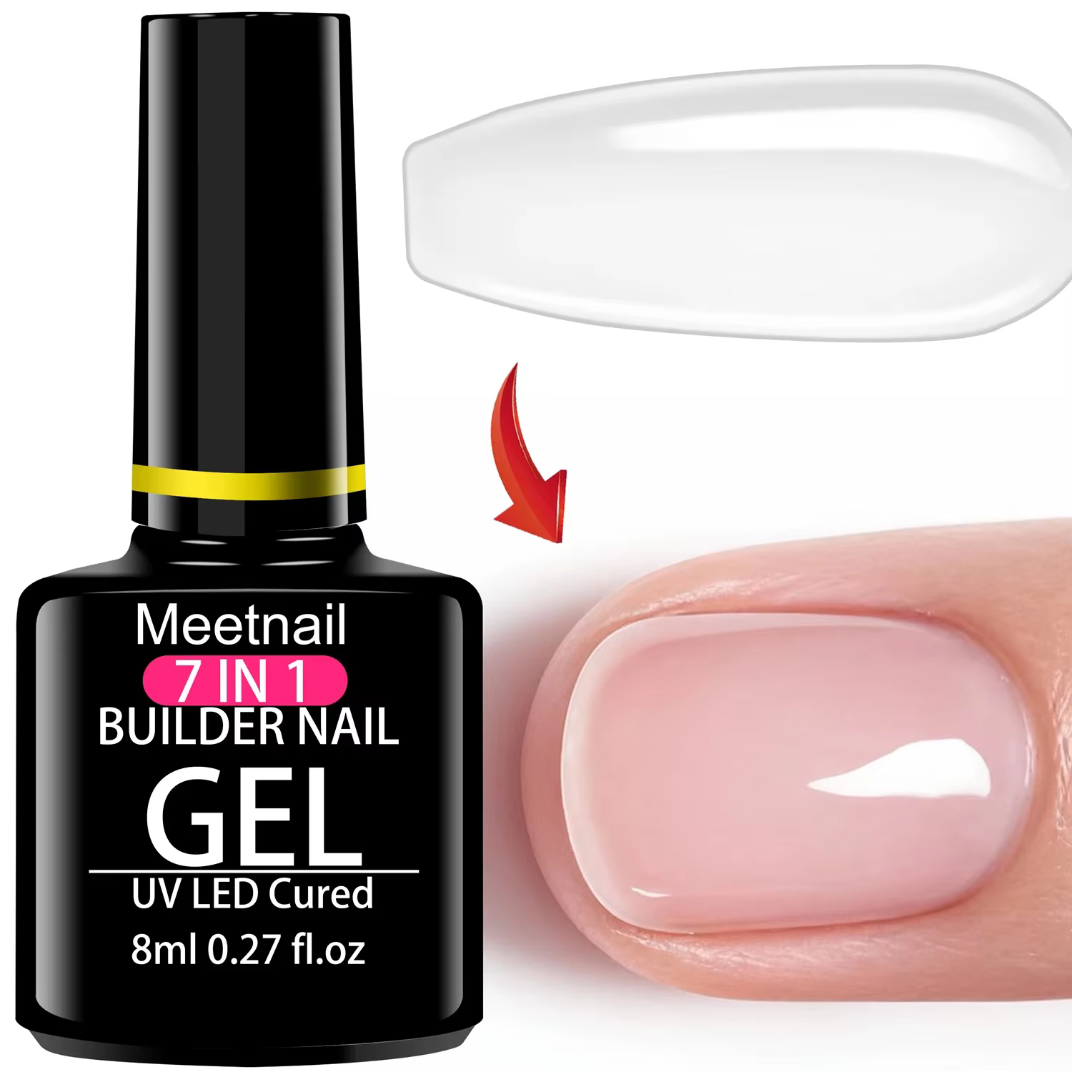 Gel de construction transparent 7 en 1, base en caoutchouc durcissable UV LED, gel d'extension pour 
