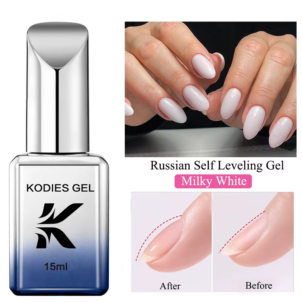 KODIES GEL-Verhéritage à Ongles Gel Blanc Laiteux, Russe, Auto-Nivellement, Bain Semi-Continu, UV, U