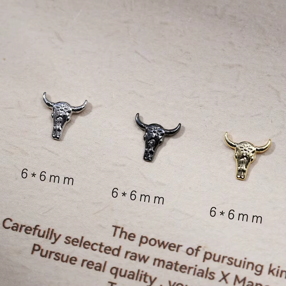 Mélange de breloques pour ongles Cowboy occidental, 30 pièces, décorations d'ongles rétro tête de ta