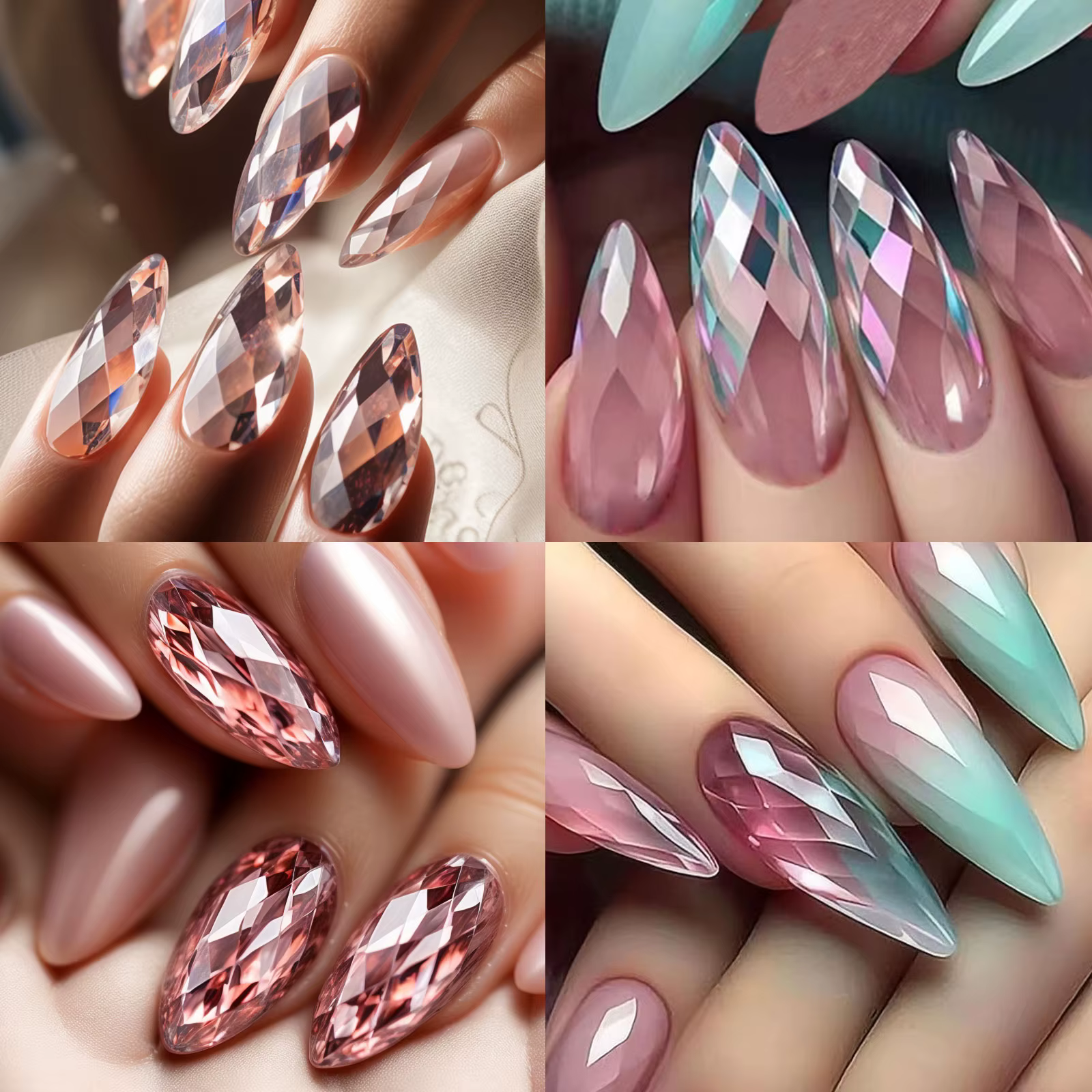 Nouveau 120/140 pièces carré amande cercueil ongles Extension conseils naturel clair couverture comp