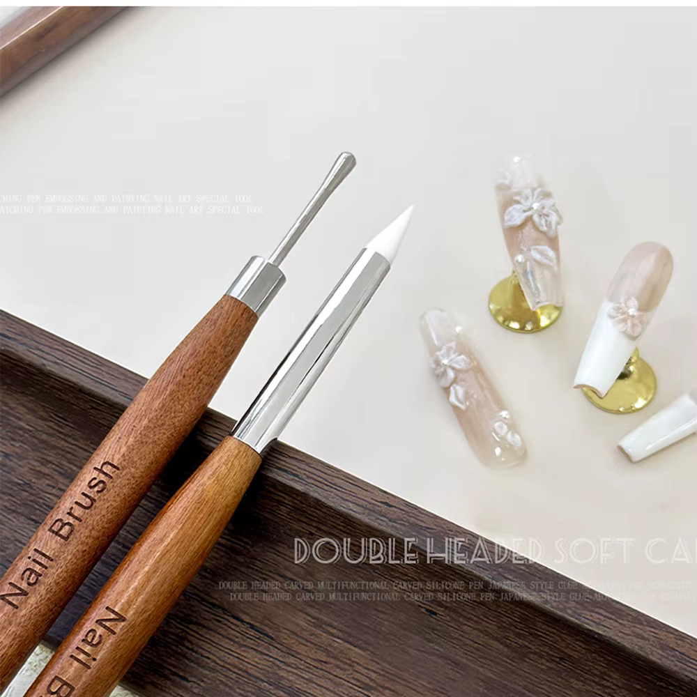 Stylo sculpté en Silicone à Double extrémité pour Nail Art, 16x1cm, mélange multifonction de Gel, st