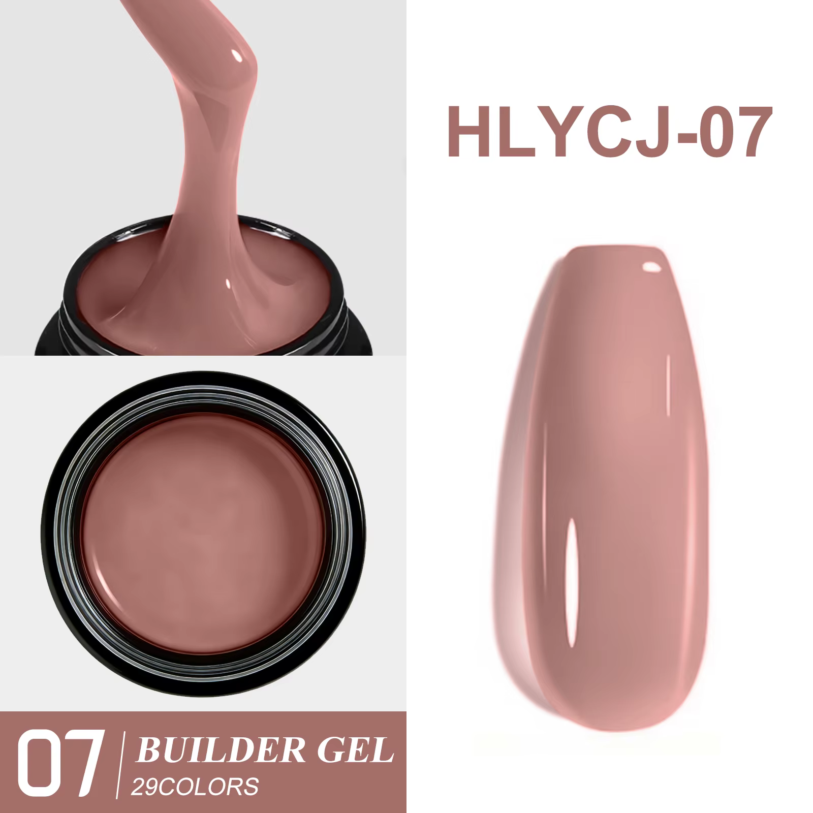 Gel de construction transparent en fibre de verre HL 20g pour renforcer les ongles cassés, vernis à 